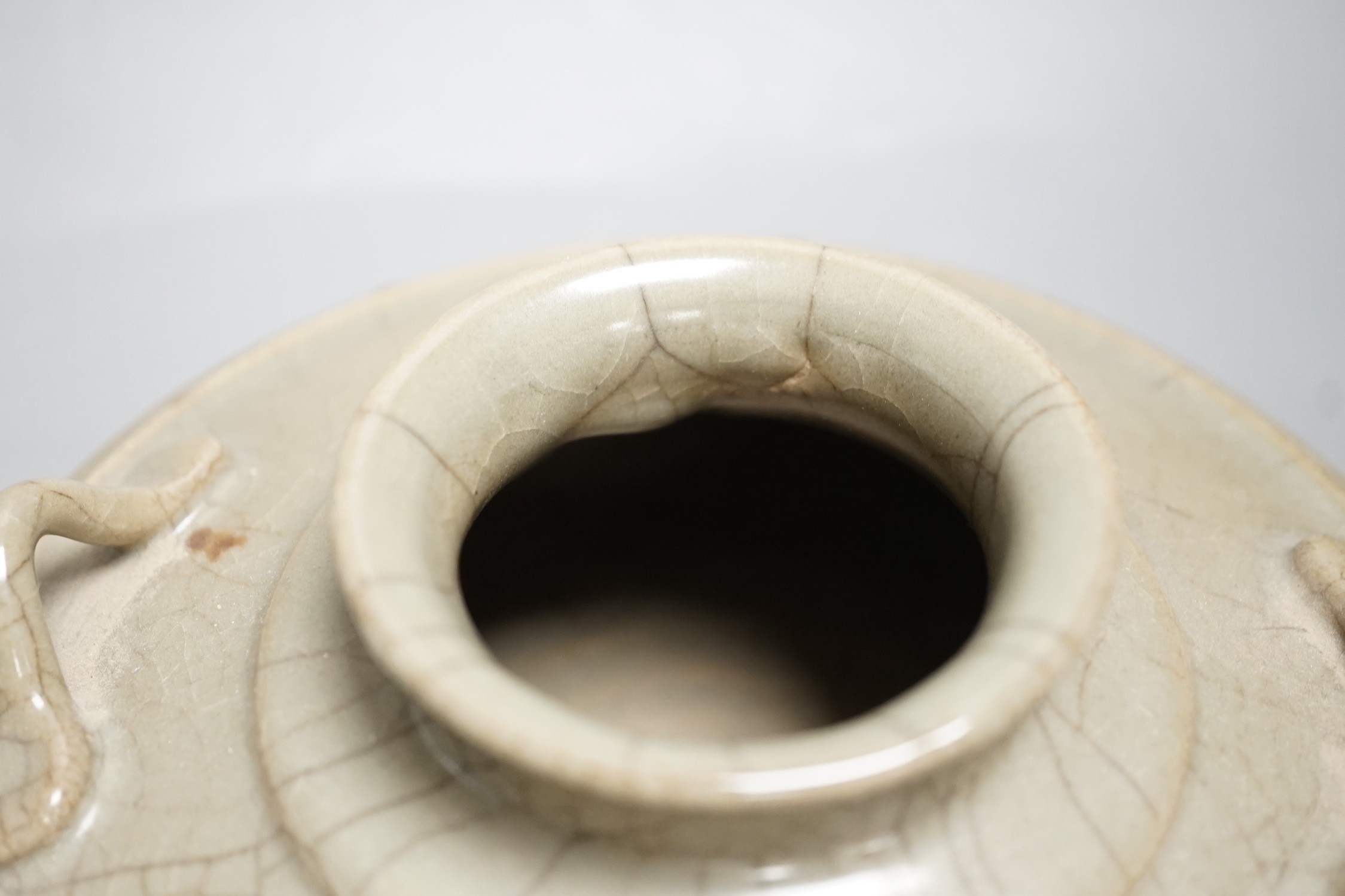 A Chinese celadon glazed censer, 20cm high, a blue and white jar and a bowl, jar 16cms high